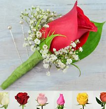 A Single Rose Boutonniere (choose color)