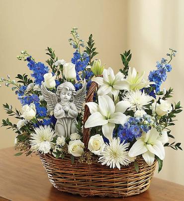 Heavenly Angelâ„¢ Blue and White Basket