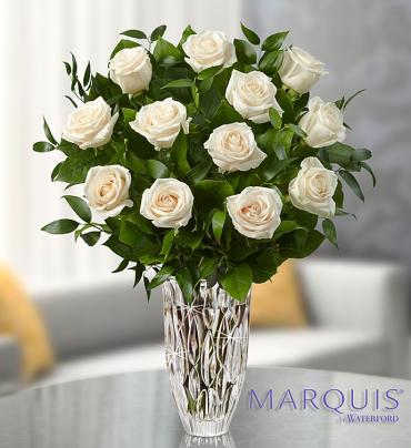 Marquis By Waterford Premium White Roses Arranged By A Florist In Greenwich Ct Greenwich Ct Florist