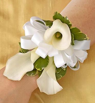 All White Mini Calla Corsage