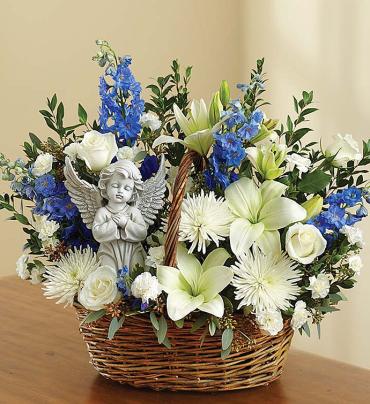 Heavenly Angel™ Blue and White Basket