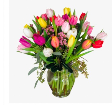 Garden Vase of Tulips