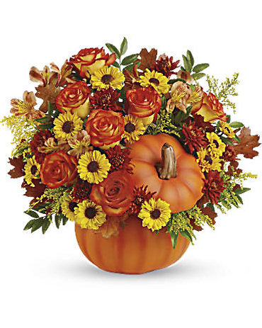 Warm Fall Wishes Pumpkin Bouquet