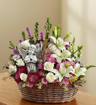 Heavenly Angel™ Lavender and White Basket