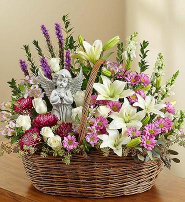 Heavenly Angelâ„¢ Lavender and White Basket