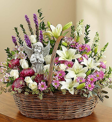 Heavenly Angel™ Lavender and White Basket