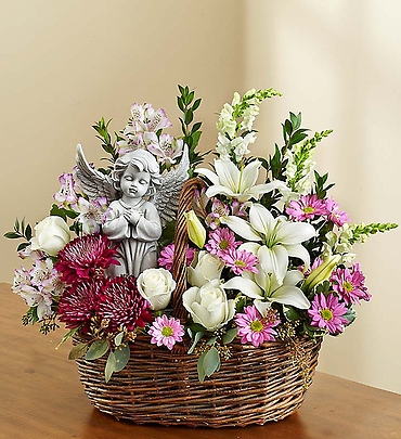 Heavenly Angel™ Lavender and White Basket