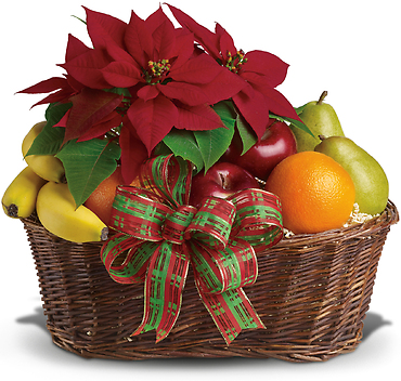 Poinsettia Fruit Basket