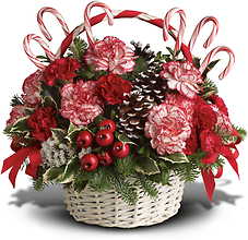 Candy Cane Basket Arrangement