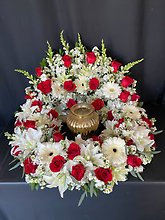 Red and White Urn